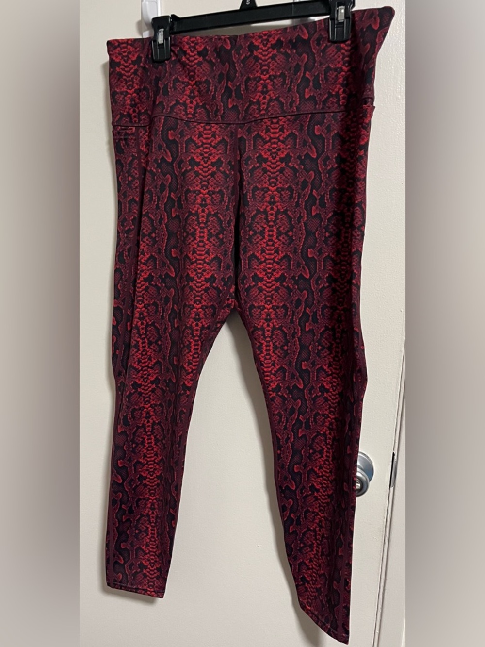 Blackmilk Red and Black Snake Print Leggings